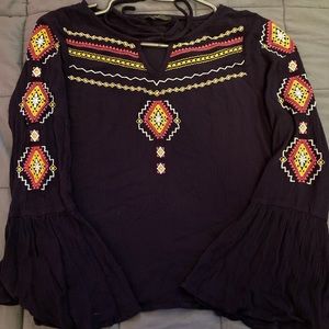 Navy blue tribal blouse!